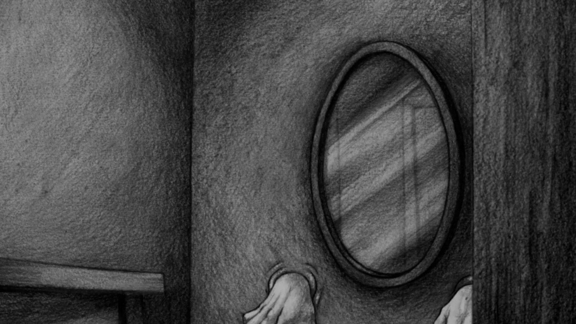 Les yeux fixes du miroir